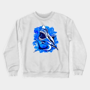 Blues Shark In Deep Blue Sea Crewneck Sweatshirt